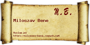 Miloszav Bene névjegykártya